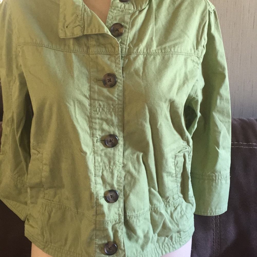Eddie Bauer lime green pea coat size M